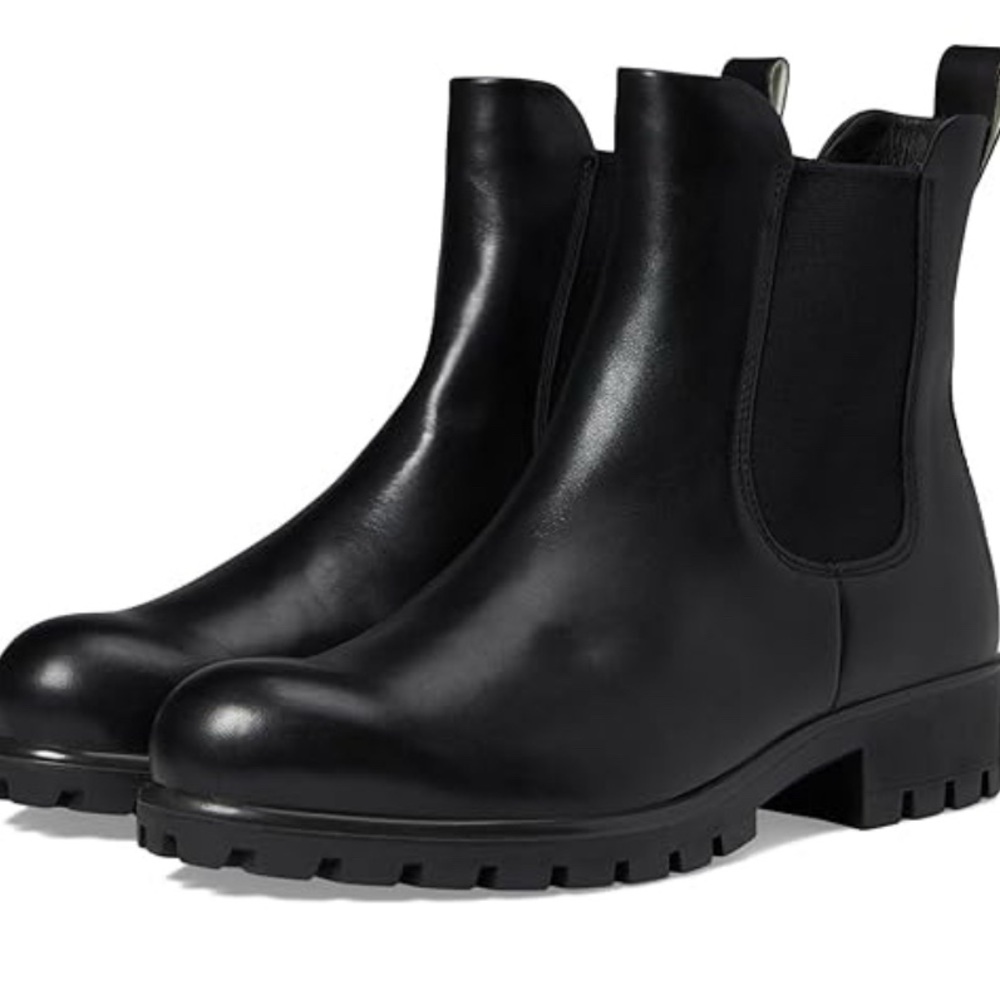 NEW Ecco Modtray Black Leather Women's Chelsea Boots Size 39 (8-8.5)